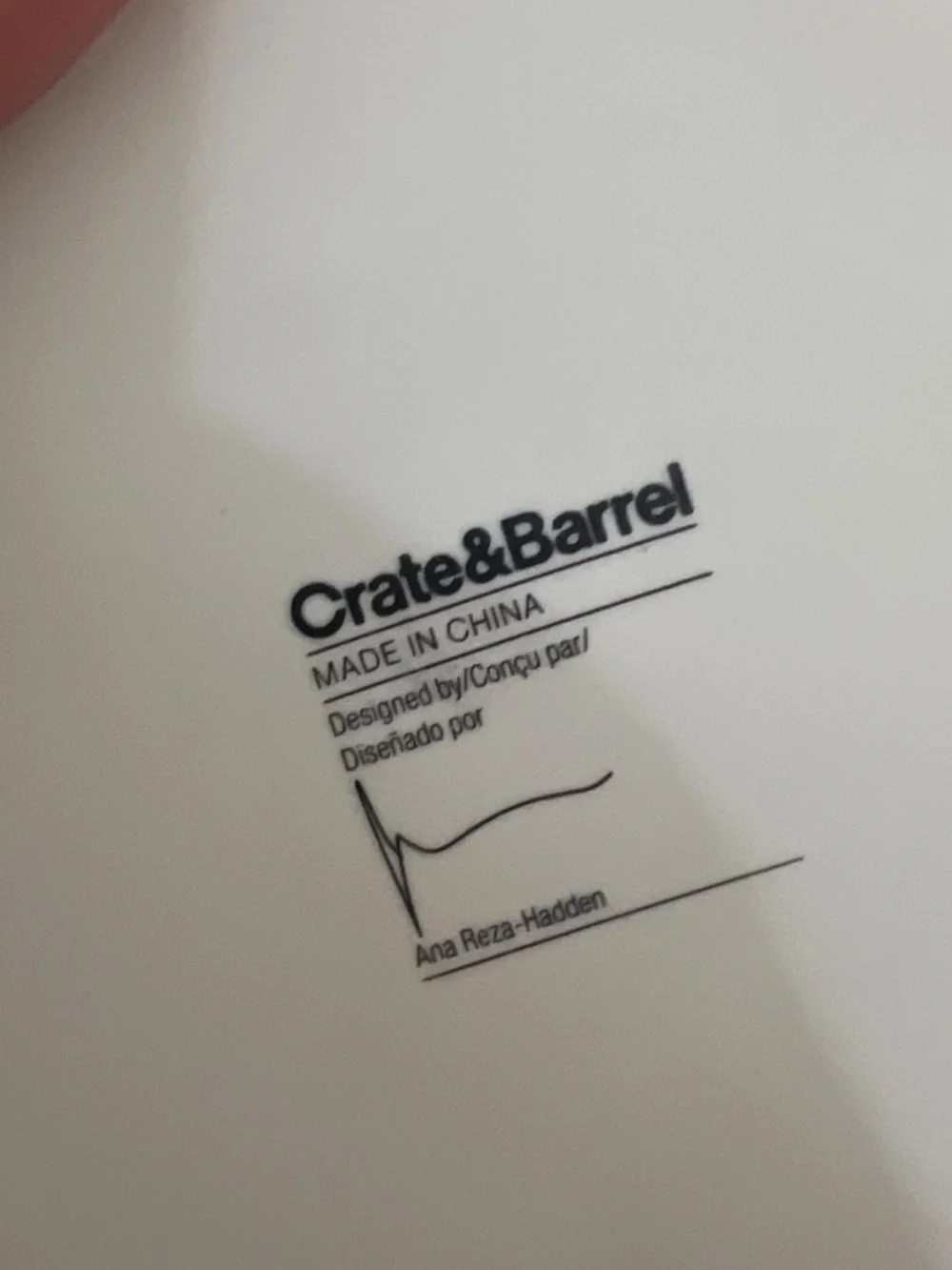 Crate&Barrel White Ceramic Serving Piece with Designer Marking - Set of 3